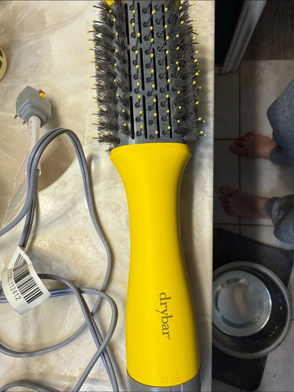 Drybar Bright Yellow Round Vent Brush with Nylon & Boar Bristles